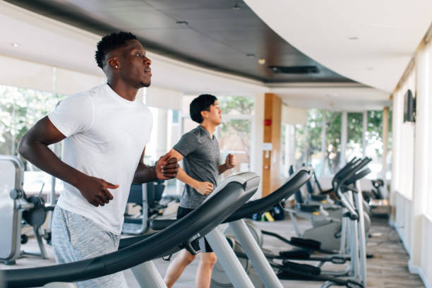 running on a treadmill